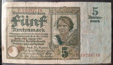 Ro. 164 b, 5 Rentenmark, Buchstabe P, 2.1.1926