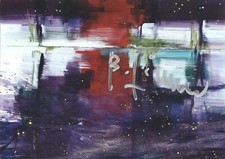 BERND ZIMMER (Neue Wilde) - Handsignierte Kunstkarte "Schatten schimmern im See"