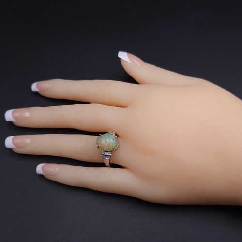 Opal ring mit diamant akzenten - ring,