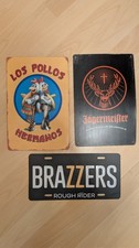 3 Blechschilder für Wand Deko Metall