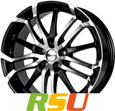 Brock B26 schwarz front-poliert 7.5x17" ET30 LK4 98 ML 58.1 Alufelgen 17 Zoll