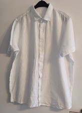 Leinen Herrenhemd, handgenäht, weiss, neu, Gr. XXL