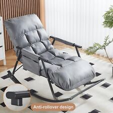 Schaukelstuhl Schaukelsessel Relaxsessel Schwingstuhl mit 5-Fach Verstellbarer
