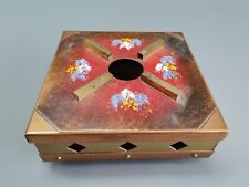 DDR Stövchen emailliert Teewärmer aus Metall 17,5 x 17,5 cm H= 7 cm VINTAGE