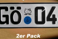 2x Hello Titty Kennzeichen Aufkleber Fun Kitty Sticker Pink Shocker 34x31mm