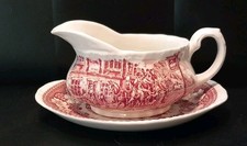 Sauciere + Teller Royal Tudor Ware Coaching Taverns Staffordshire England