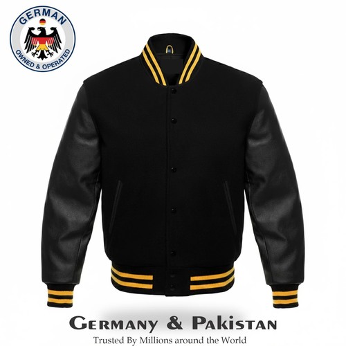 Black varsity letterman wool - black,