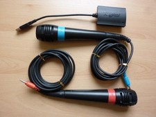 SET Sony PS2 Singstar Mikrofone blau/rot + USB Converter - SCEH-0001 - Sehr Gut