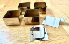 NEU 4 DESSERTRINGE SPEISERINGE MIT HEBER UND STAMPFER EDELSTAHL ECKIG BACKRINGE