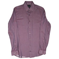 STRELLSON Herren Langarm Anzug Hemd Business 39 M Lila glanz slim fit edel