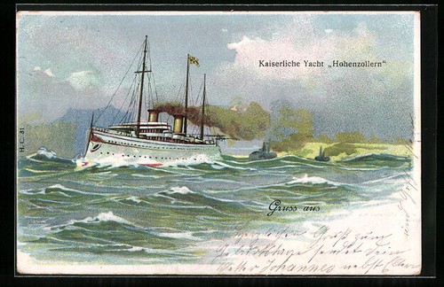 Lithographie kaiserliche yacht - lithographie,
