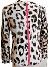 six-o-seven, (40) 38!, BW-Pulli mit Animal-Print, Weiß/Beige/Schwarz/Pink, TOP!