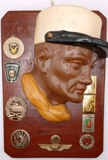 Fremdenlegion 3 R.E.I Abzeichen, Keramik-Kopf mit Képi Blanc UNIKAT