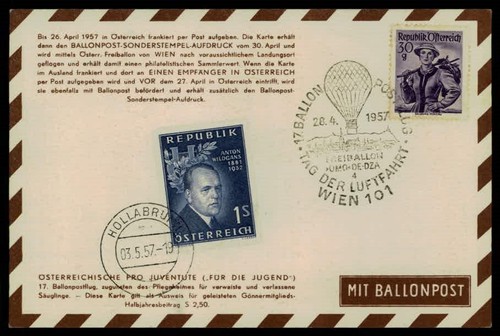 österreich ballonpost 1957 - Österreich,