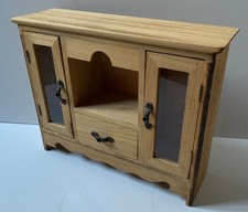 VINTAGE HOLZ GLASTÜRENSCHRANK