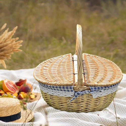 Picknickkorb aus weide mit - weide,