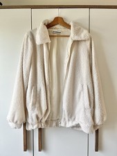 Teddy Fleece Jacke Blouson creme wollweiß onesize
