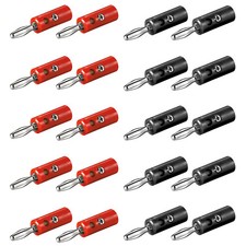 10x Bananenstecker Set Rot+Schwarz 4mm Bananen Stecker Banana Lautsprecherkabel
