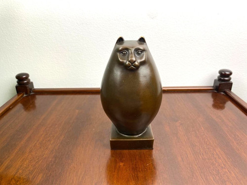 Bronze skulptur katze moderne - bronze,