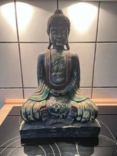 Massive Buddha-Statue Holz handgeschnitzt – 50 cm – schwere Qualität
