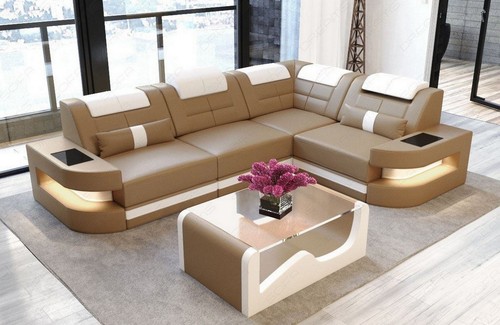 Ledersofa sofa leder eckcouch - ledersofa,