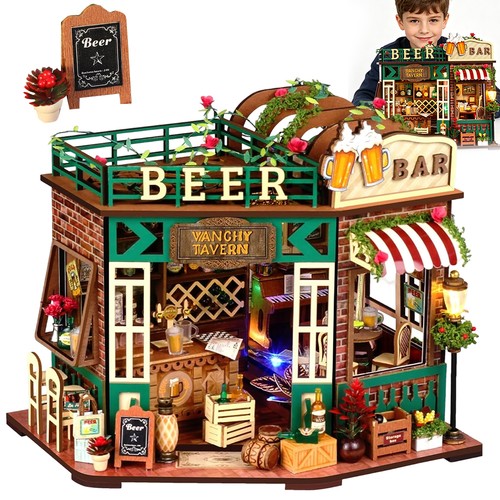 Holz miniaturhaus pub - holz, 3d