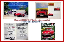 Maserati 3500 GTI GT Spider Literaturpaket - 3 komplette Zeitschriften