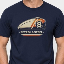 Herren T-Shirt Motorrad Petrol