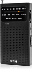 Benss mini Radio, Tragbares AM FM, Transistorradios, Schwarz [B-Ware]