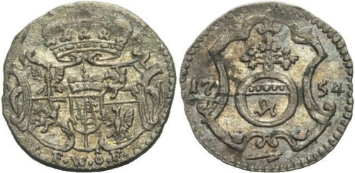 Sachsen pfennig 1754 - sachsen, friedrich