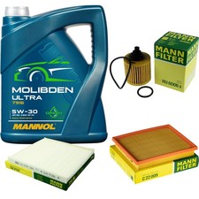 MANN Inspektionspaket 5L MANNOL Molibden Ultra 5W-30 für Toyota Prius Plus 1.8