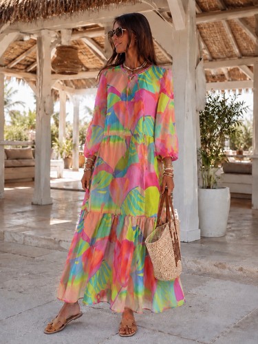 Buntes maxi sommerkleid strand - buntes,