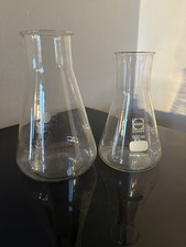 2x Laborglas  Erlenmeyerkolben