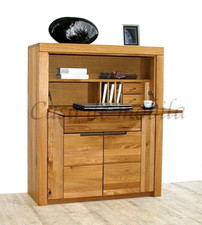 Massivholz Sekretär 102x120x40cm Wildeiche massiv natur geölt Schreibschrank