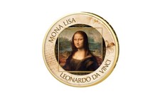 2 Euro Da Vinci Mona Lisa vergoldet mit Farbmotiv