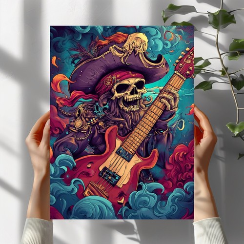 Piraten rock roll poster - n,