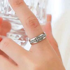 Süßer Silber Zirkon Damen Ring Edelstahl Partner Freundschaft Finger Ring Frauen