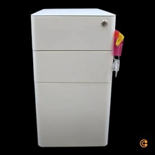 hjh OFFICE Rollcontainer Schubladenschrank Büro Stahl weiß A4 SIEHE TEXT/FOTO