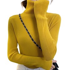 Damen Rollkragen Pullover Langarm | Warmer Strickpullover für Herbst & Winter