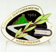 DKW Auto Plakette 1963 Nürburgring Fahrer Meeting Emaile Vintage alt ClubVerband