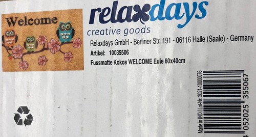 Fußmatte kokos welcome eule - fußmatte,