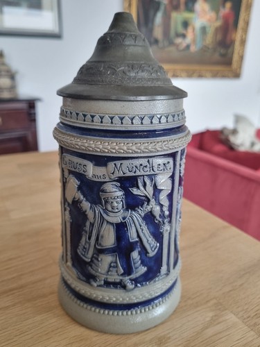 Antiker bierkrug steingut - antiker,