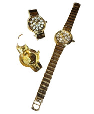 2-tlg. Strass  Schmuck Set UHR