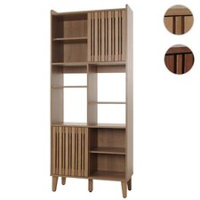 Bücherregal HWC-M48, Schiebetür 8 Staufächer MDF 178x75x35cm