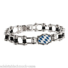 ARMBAND BAYERN EDELSTAHL MOTIV BAYERN BIKER UNISEX TRACHTEN OKTOBERFEST BAVARIA