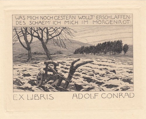 Exlibris bookplate radierung - exlibris,