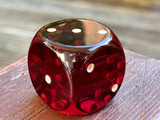 DDR Würfel Orange Kunstharz Catalin Bakelit Faturan 43 Gramm Brettspiel