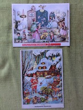 2 alte Adventskalender Stadtsparkasse Neunkirchen Werbung Antik