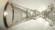 Antikes Kelchglas mit Goldrand und eingestochenen Luftblasen und Gravuren - 1890