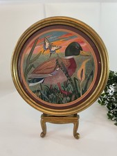 Vintage Ente Gouache Gemälde